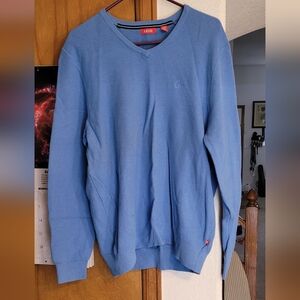 Izod Men's Light Blue V-Neck Sweater